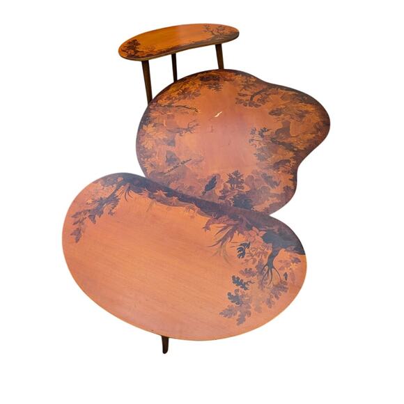 Buchschmid & Gretaux Inlay Inlaid Marquetry 3 pc. Coffee table and 2 End Tables - Picture 3 of 16